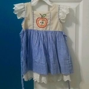 Smocked Sweets 12m apple gingham dress